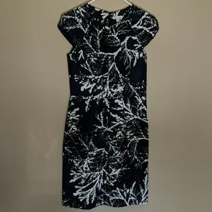 Shoshanna Navy Blue Seagrass Print Dress